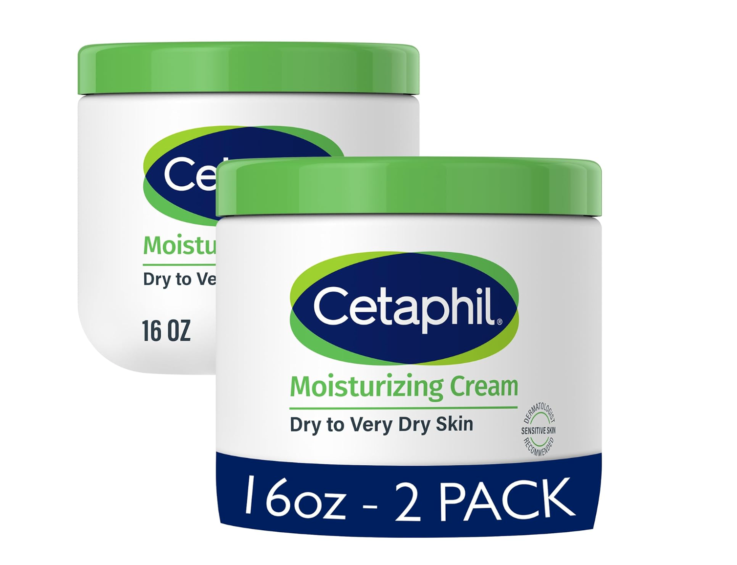 Cetaphil Face & Body Moisturizer, Hydrating Moisturizing Cream for Dry to Very Dry, Sensitive Skin, NEW 16 oz 2 Pack, Fragrance Free, Non-Comedogenic, Non-Greasy - Amazon - 
