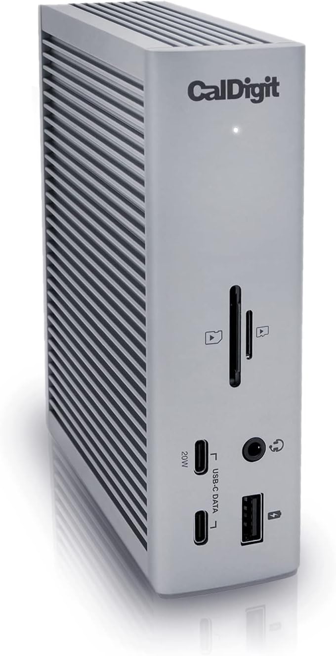 CalDigit TS4, 18-in-1 Thunderbolt 4 Docking Station, 98W Charging, 3* TBT4 (40Gb/s), 3* USB-C + 5* USB-A (10Gb/s), 2.5GbE LAN, 1*8K@30Hz or 2*6K@60Hz Displays, Mac/Windows/Chrome, 0.8m Certified Cable - CalDigit - 