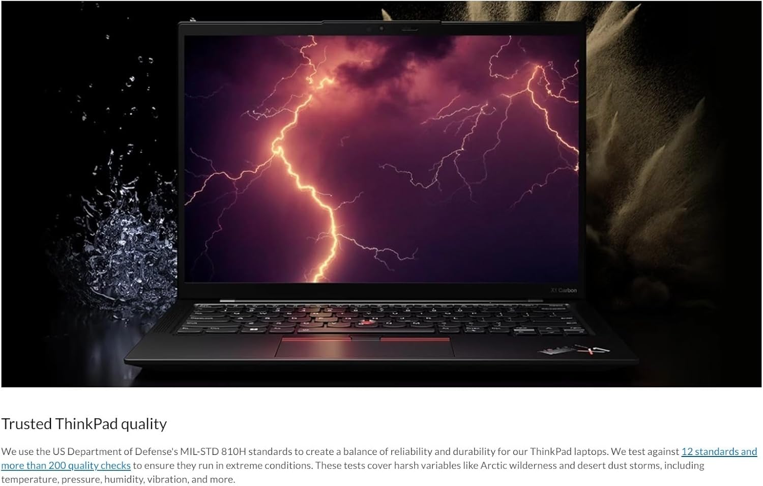 Lenovo Gen 11 ThinkPad X1 Carbon Laptop with Intel Core i7-1365U vPro Processor, 14" WUXGA 100% sRGB Anti-Glare Touchscreen, 32GB LPDDR5 RAM, 1TB Gen4 Performance SSD, Thunderbolt, and Windows 11 Pro - View image 2