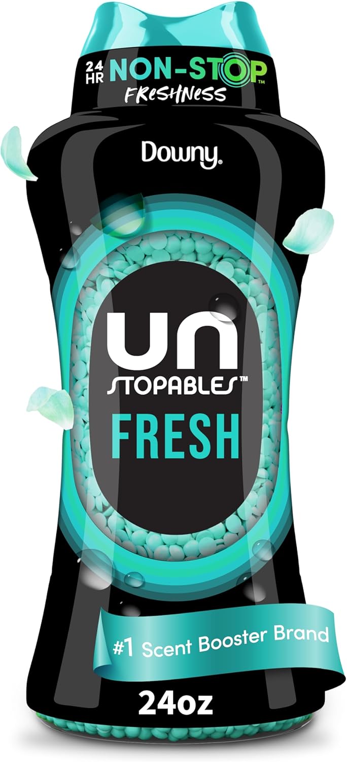 Downy Unstopables In Wash Scent Booster Beads, Fresh Scent, 24 oz, Laundry Beads For Odor Protection, Downy Scent Booster Beads, Laundry Scent Boosters - Amazon - 