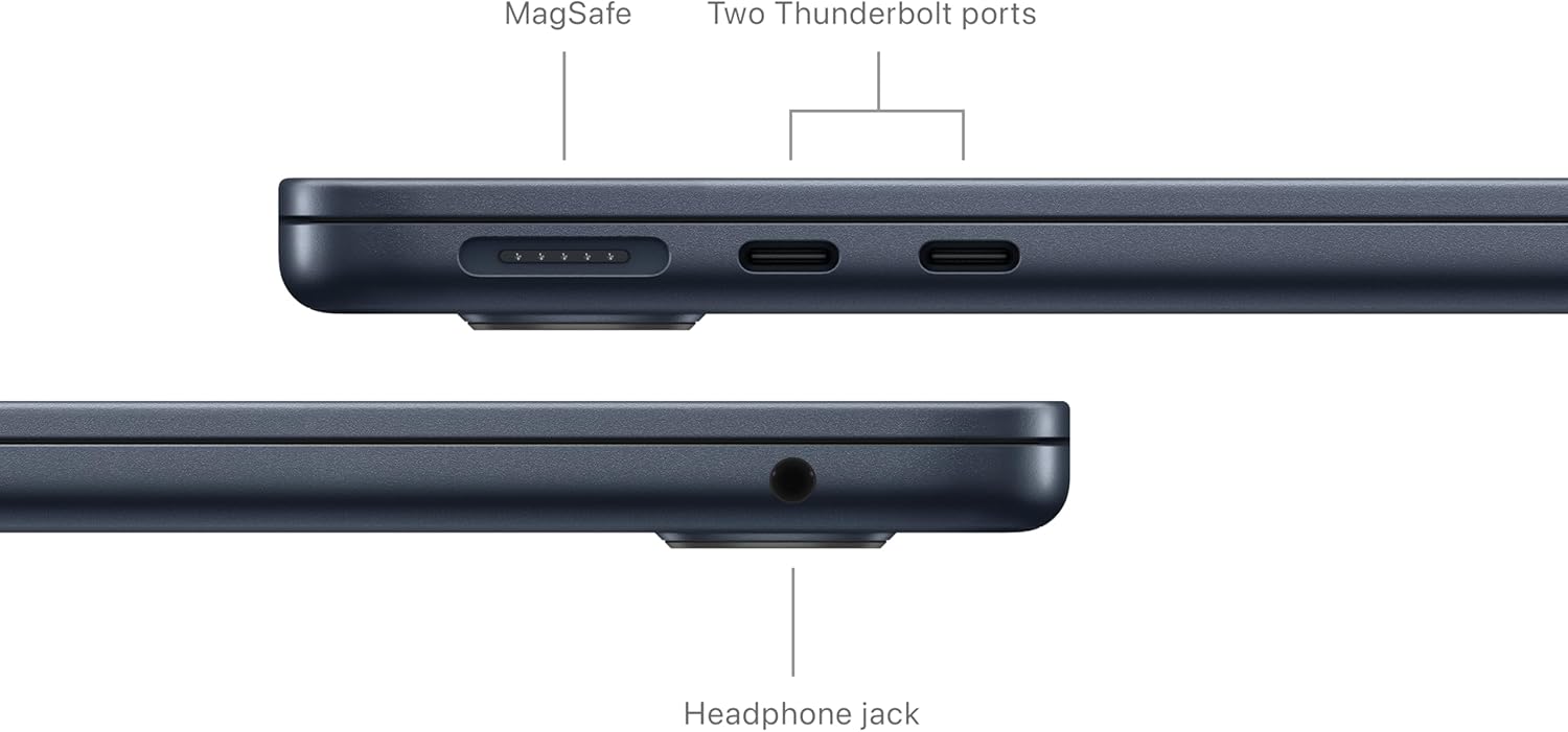 MacBook Air 13-inch Laptop with M3 chipApple 2024 MacBook Air 13-inch Laptop with M3 chip: Built for Apple Intelligence, 13.6-inch Liquid Retina Display, 8GB Unified Memory, 256GB SSD Storage, Backlit Keyboard, Touch ID; Midnight - View image 4