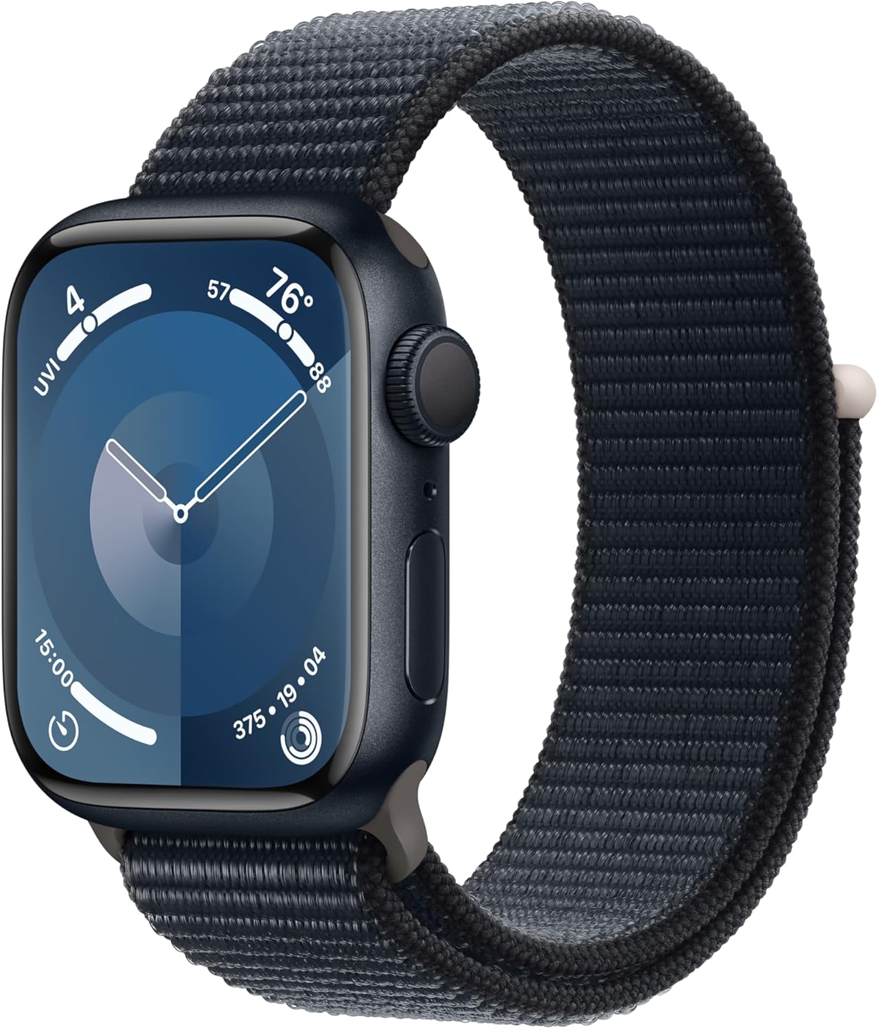 Apple Watch Series 9 [GPS 41mm] Smartwatch with Midnight Aluminum Case with Midnight Sport Loop. Fitness Tracker, Blood Oxygen & ECG Apps, Always-On Retina Display, Carbon Neutral - Apple - 