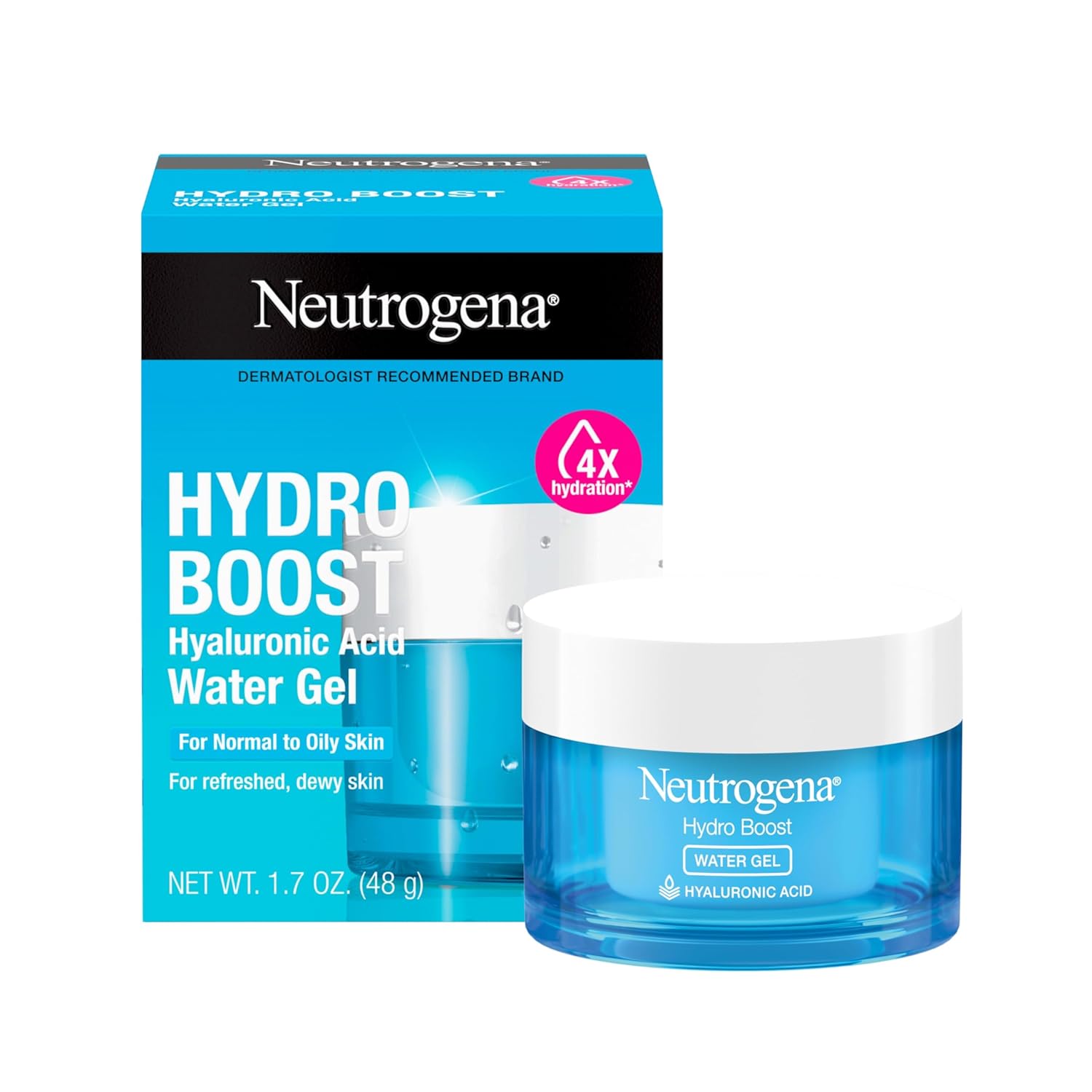 Neutrogena Hydro Boost Water Gel, 24 Hr Hydration for Normal/Oily Skin, Signature Fragrance, Face Moisturizer with Hyaluronic Acid, Skin Care for Juicy, Deeply Hydrated Skin, 1.7 oz - Neutrogena - 
