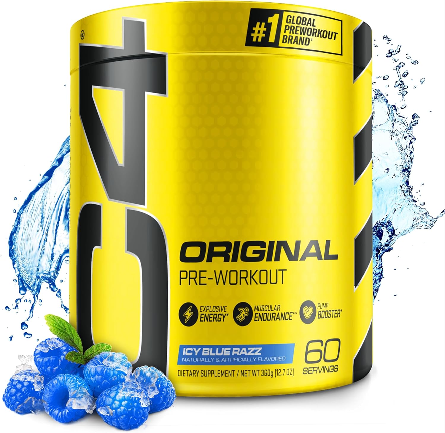 Cellucor C4 Original Pre Workout Powder Icy Blue Razz|Vitamin C for Immune Support|ZERO SUGAR Preworkout Energy for Men & Women|150mg Caffeine + Beta Alanine + Creatine|60 Servings - Amazon - 