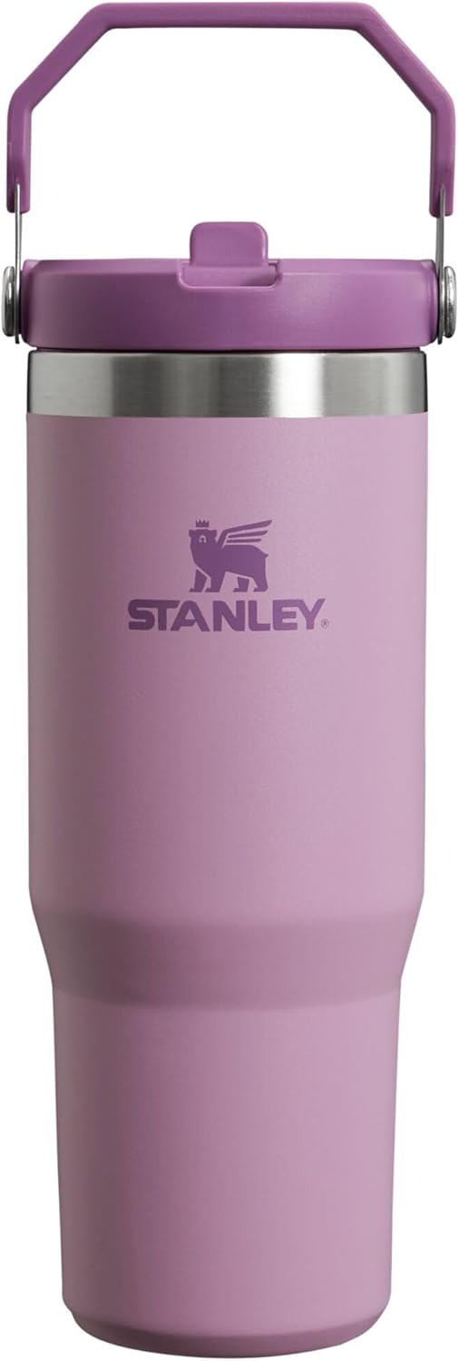 Stanley IceFlow Flip Straw Tumbler with Handle 30 oz | Twist On Lid and Flip Up Straw | Leak Resistant Water Bottle | Insulated Stainless Steel |BPA-Free | Lilac - Amazon - 
