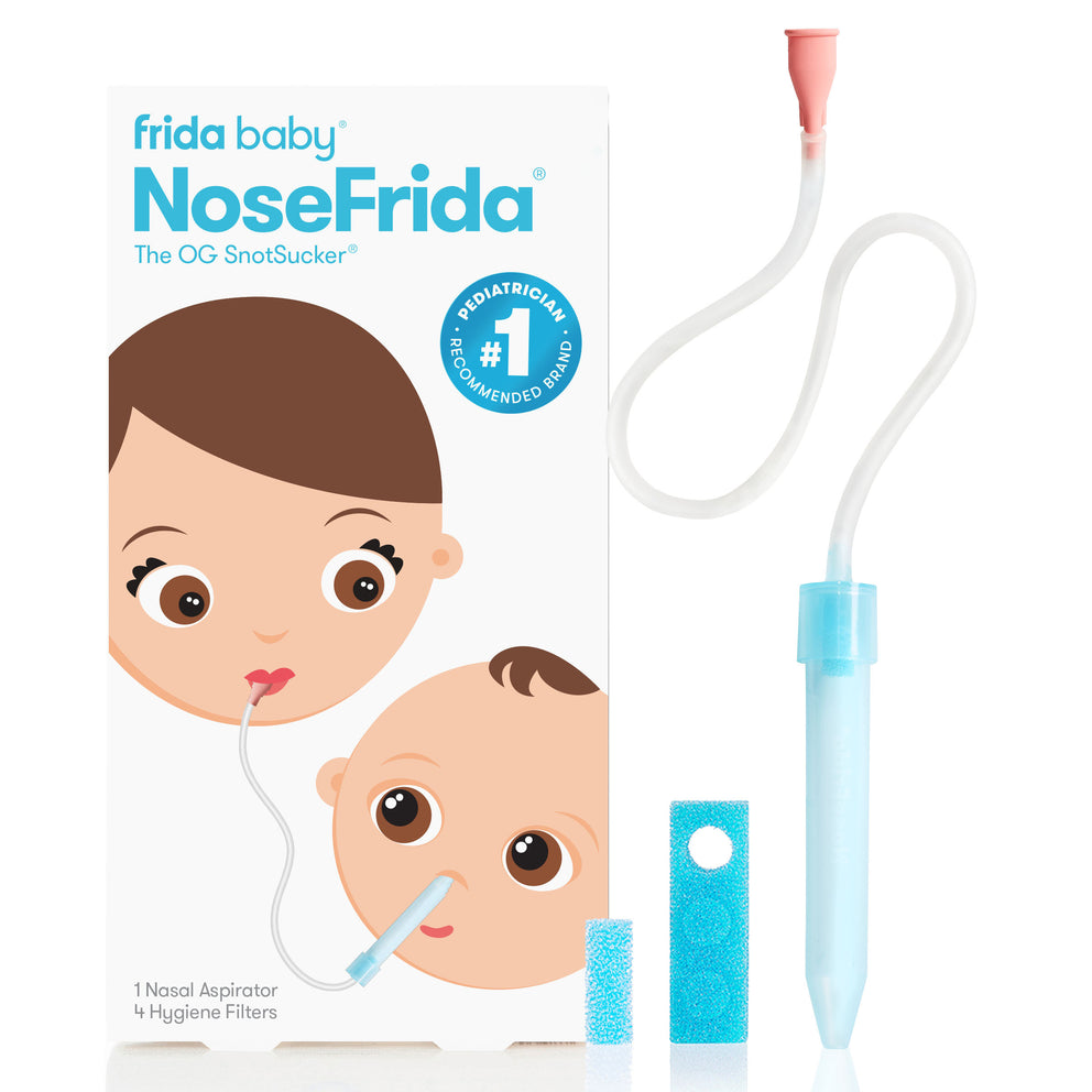 Frida Baby NoseFrida SnotSucker for Baby, Nasal Aspirator for Baby, Nose Sucker Baby Nasal Aspirator & 4 Hygiene Filters to Help Baby Breathe Easy - Frida Baby - 