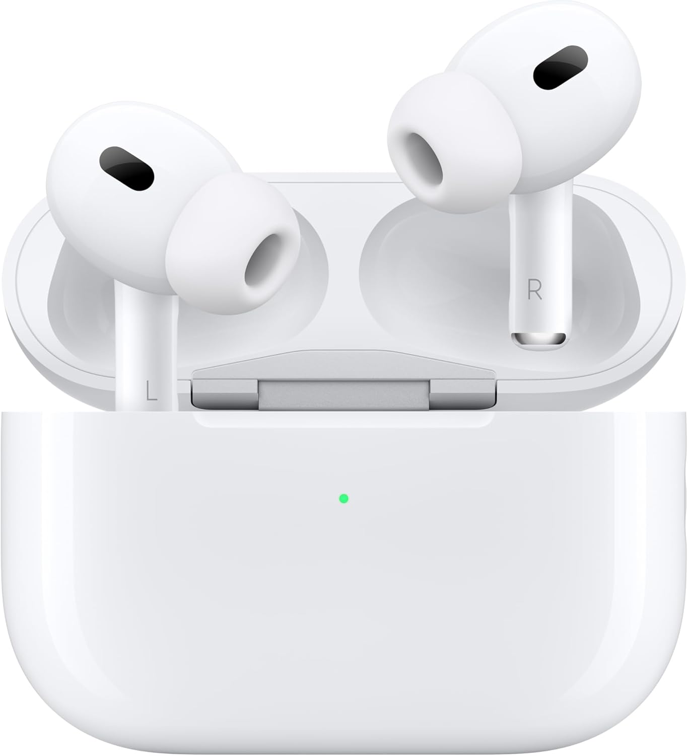 AirPods Pro (2nd Generation) Wireless Ear Buds with USB-C Charging, Up to 2X More Active Noise Cancelling Bluetooth Headphones, Transparency Mode, Adaptive, Personalized Spatial Audio, White - Apple - 