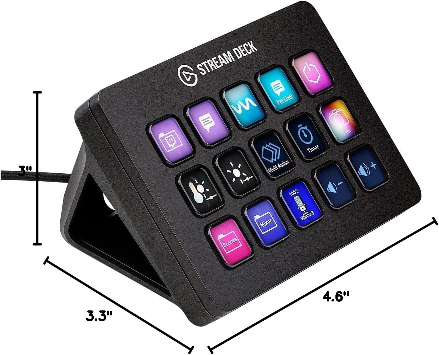Elgato Stream Deck MK.2 – Studio Controller, 15 macro keys, trigger actions in apps and software like OBS, Twitch, ​YouTube and more, USB, works with Mac and PC - View image 2