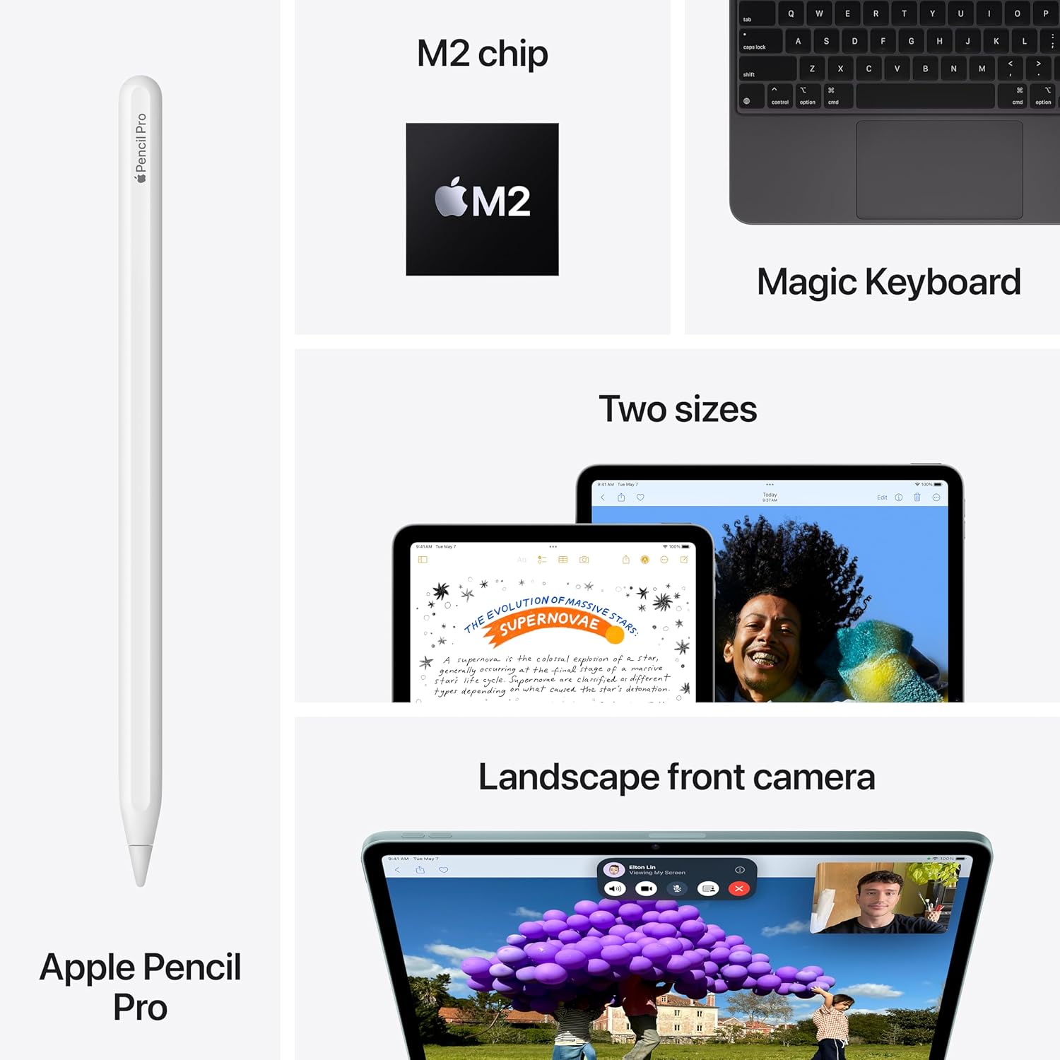iPad Air 11-inch (M2): Built for Apple Intelligence, Liquid Retina Display, 256GB, 12MP Front/Back Camera, Wi-Fi 6E, Touch ID, All-Day Battery Life — Purple - View image 3