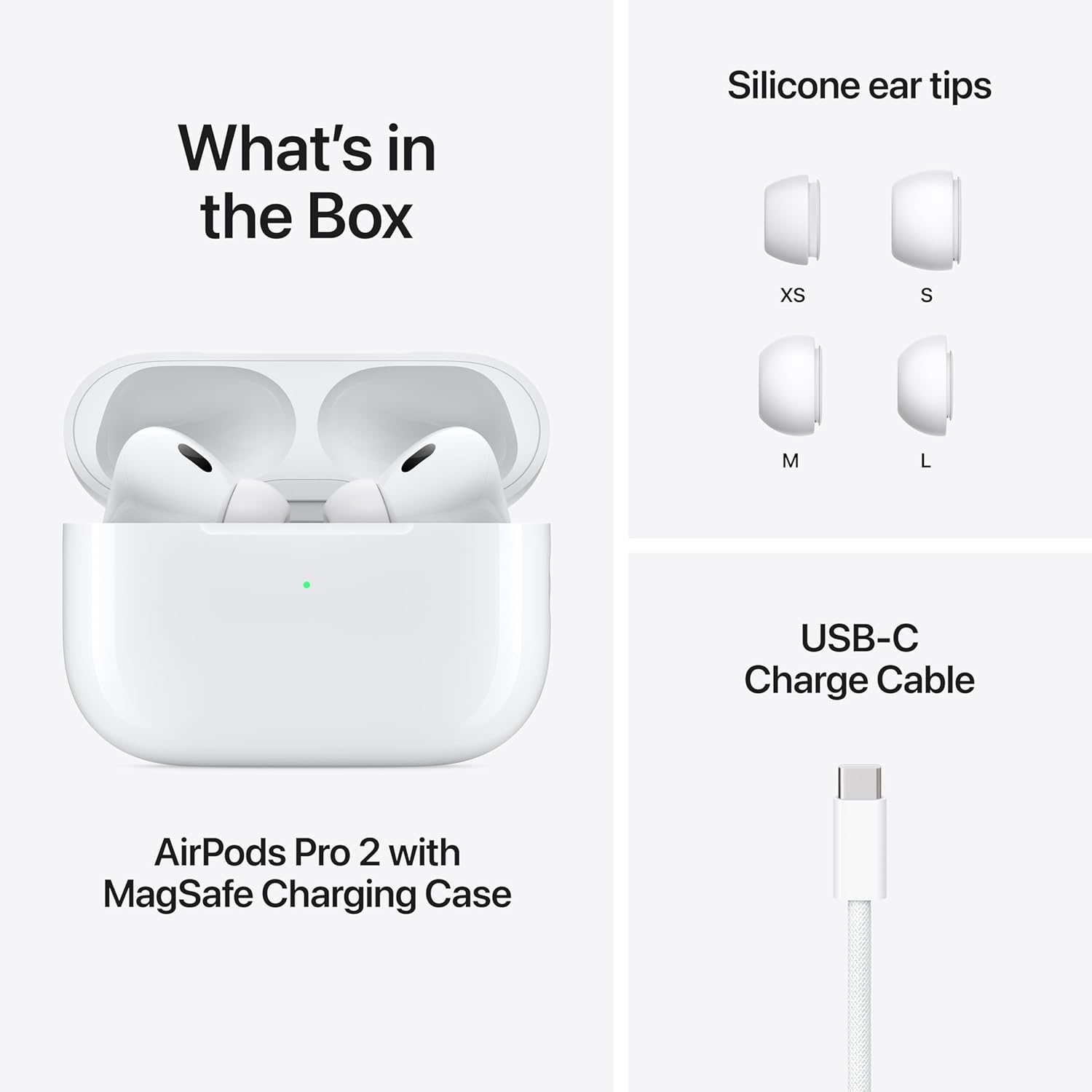 AirPods Pro (2nd Generation) Wireless Ear Buds with USB-C Charging, Up to 2X More Active Noise Cancelling Bluetooth Headphones, Transparency Mode, Adaptive, Personalized Spatial Audio, White - View image 5