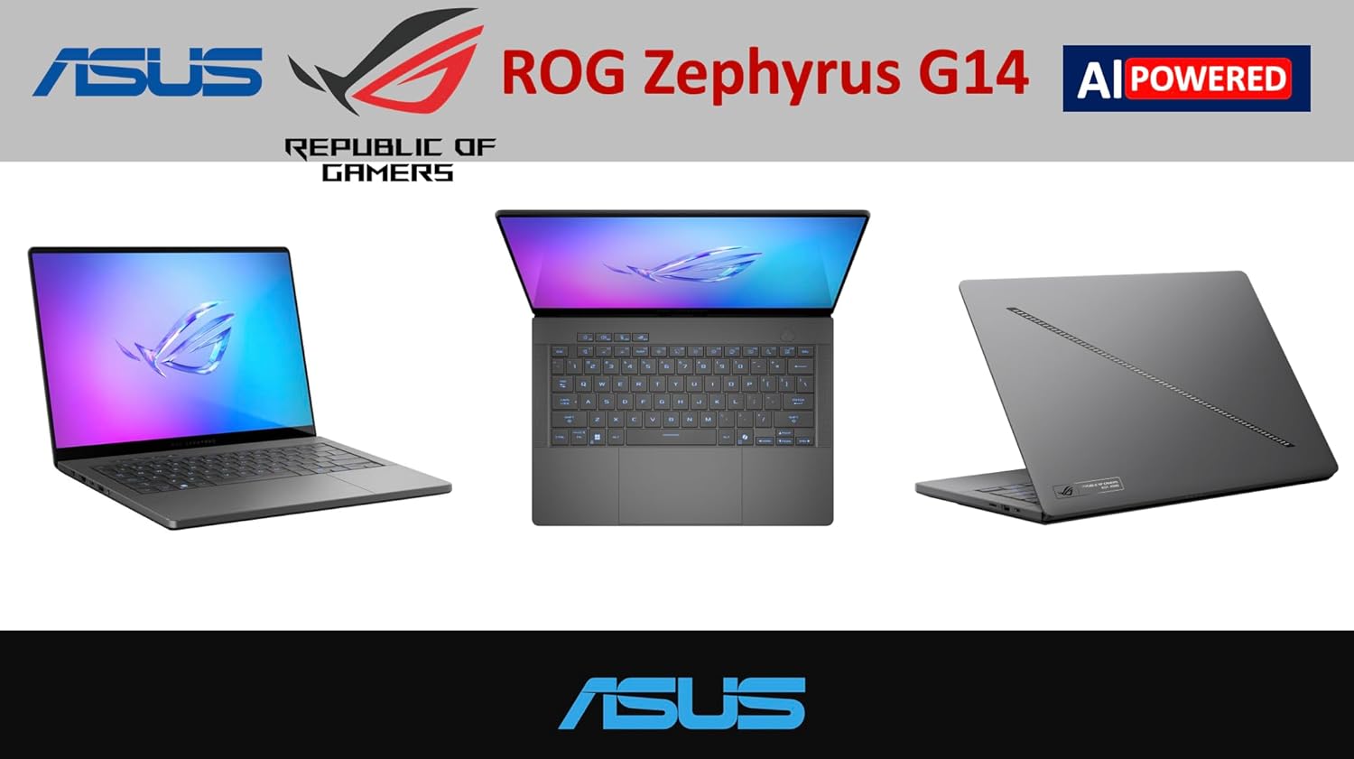 ASUS ROG Zephyrus G14 AI Gaming Laptop 14.0" 120Hz Display (AMD Ryzen 9 270, GeForce RTX 5070 8GB, 32GB LPDDR5X, 2TB PCIe SSD, RGB Keyboard, WiFi 7, Webcam, Win 11 Pro) w/DKZ USB Port Expander - View image 9